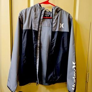 NWT Kids Hurley Raincoat XL Gray and Black
